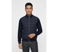 Strickjacke GANT "HYBRID ZIPPED CARDIGAN", Herren, Gr. M, blau (evening blau), Strick, Obermaterial: 40% Baumwolle, 40% Wolle, 20% Polyamid, unifarben, regular fit normal, Rundhals, eingesetzt Rippbün