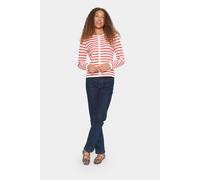 Strickjacke Gerade Passform white red M