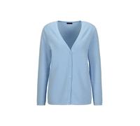 Strickjacke GOLDNER "Baumwoll-Feinstrickjacke, Langarm", Damen, Gr. 42, blau (hellblau), Obermaterial: 100% Baumwolle CO., Modisch, Strickjacken Strickjacke, Pünktchenmuster (41190548-42) hellblau