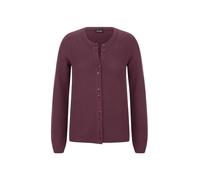 Strickjacke GOLDNER "Cardigan aus Baumwolle, Rundhals", Damen, Gr. 50, lila (aubergine), Obermaterial: 100% Baumwolle CO., Modisch, Strickjacken Strickjacke, Piqué-Optik (77705533-50) aubergine