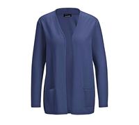 Strickjacke GOLDNER "Cardigan in langer offener Form", Damen, Gr. 40, blau (marine), Obermaterial: 100% Kaschmir WS., figurumspielend, Rippe, Pullover Strickjacke, Aufwendig in Form gestrickt (8190464