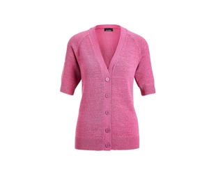 Strickjacke GOLDNER "Damen Cardigan in Pink, Halbarm", Damen, Gr. 48, pink, Obermaterial: 57% Polyacryl PAN. 26% Polyester PES. 17% Baumwolle CO., gerade, V-Ausschnitt, Raglanärmel Rippe, Strickjacken