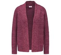 Strickjacke GOLDNER "Elegante Grobstrickjacke, Zopfmuster", Damen, Gr. 46, rot (winterrot, melange), Obermaterial: 70% Baumwolle CO. 30% Polyacryl PAN., normal, Sonstiges, Strickjacken Strickjacke, Oh