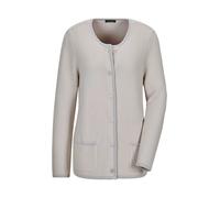 Strickjacke GOLDNER "Elegante Strickjacke mit Taschen", Damen, Gr. 40, beige (stein, gemustert), Obermaterial: 50% Baumwolle CO. 50% Polyacryl PAN., gerade, Strickjacken Strickjacke, Knöpfe in Perlmut