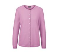 Strickjacke GOLDNER "Eleganter Herbstcardigan mit Rundhals", Damen, Gr. 48, lila (flieder), Obermaterial: 100% Kaschmir WS., eng normales Bündchen, Strickjacken Strickjacke, Ohne (37210449-48) flieder
