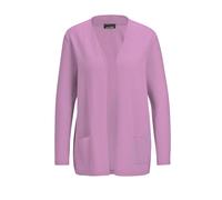 Strickjacke GOLDNER "Kurzgröße Cardigan in langer offener Form", Damen, Gr. 19, lila (flieder), Obermaterial: 100% Kaschmir WS., Pullover Strickjacke (64279417-19) flieder