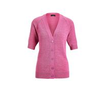 Strickjacke GOLDNER "Kurzgröße Damen Cardigan in Pink, Halbarm", Damen, Gr. 25, pink, Obermaterial: 57% Polyacryl PAN. 26% Polyester PES. 17% Baumwolle CO., gerade, V-Ausschnitt, Raglanärmel Rippe, St