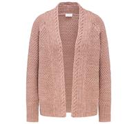 Strickjacke GOLDNER "Kurzgröße Elegante Grobstrickjacke, Zopfmuster", Damen, Gr. 21, rosa (rosé, melange), Obermaterial: 70% Baumwolle CO. 30% Polyacryl PAN., normal, Sonstiges, Strickjacken Strickjac