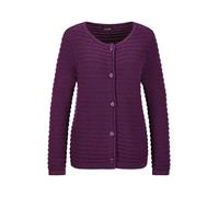 Strickjacke GOLDNER "Kurzgröße Elegante Strickjacke mit Lurex, Langarm", Damen, Gr. 21, pink (beere), Obermaterial: 97% Baumwolle CO. 3% metallisierte Fasern MTF., Modisch, Strickjacken Strickjacke, G