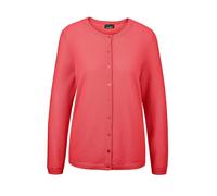 Strickjacke GOLDNER "Kurzgröße Eleganter Herbstcardigan mit Rundhals", Damen, Gr. 24, rot (koralle), Obermaterial: 100% Kaschmir WS., eng normales Bündchen, Strickjacken Strickjacke, Ohne (63483115-24