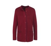 Strickjacke GOLDNER "Kurzgröße Herbstcardigan mit Stehkragen", Damen, Gr. 22, rot (dunkelrot), Obermaterial: 50% Baumwolle CO. 50% Polyacryl PAN., figurumspielend, Sonstiges, Strickjacken Strickjacke,