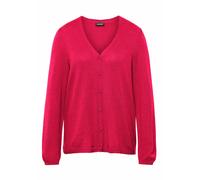 Strickjacke GOLDNER "Kurzgröße Kaschmirstrickjacke mit V-Ausschnitt", Damen, Gr. 22, rosa (pink), Obermaterial: 100% Kaschmir WS., Rippe, Strickjacken Strickjacke, Ohne (73300836-22) pink