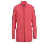 Strickjacke GOLDNER "Kurzgröße Langarm Cardigan aus Merino", Damen, Gr. 19, orange (koralle), Obermaterial: 100% Schurwolle WV., figurumspielend, weit Rippe, Strickjacken Strickjacke, Schalkragen (927