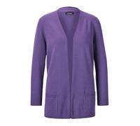 Strickjacke GOLDNER "Kurzgröße Langarm Feinstrick-Cardigan", Damen, Gr. 22, lila, Obermaterial: 100% Kaschmir WS., figurumspielend, Rippe, Strickjacken Strickjacke, Ohne (74161118-22) lila