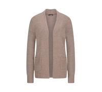 Strickjacke GOLDNER "Kurzgröße Langarm Melange-Cardigan, flauschig", Damen, Gr. 23, beige (beige, gemustert), Obermaterial: 100% Polyacryl PAN., Modisch, Strickjacken Strickjacke, Melange-Optik (43157