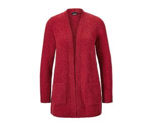 Strickjacke GOLDNER "Kurzgröße Legere Strickjacke aus Bou arn", Damen, Gr. 21, rubinrot, Obermaterial: 48% Polyacryl PAN. 28% Schurwolle WV. 17% Polyamid PA. 5% Alpaka WP. 2% Elasthan EL., eng Ripp
