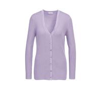 Strickjacke GOLDNER "Kurzgröße Pflegeleichte Strickjacke in hochwertiger Rippenstruktur", Damen, Gr. 21, lila (flieder), Obermaterial: 65% Polyacryl PAN. 35% Polyester PES., V-Ausschnitt, weit Sonstig