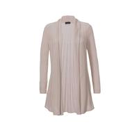 Strickjacke GOLDNER "Kurzgröße Strickjacke in raffinierter Struktur", Damen, Gr. 25, weiß (perlweiß), Obermaterial: 55% Baumwolle CO. 45% Viskose CV., normal, Sonstiges, Strickjacken Strickjacke, Ohne