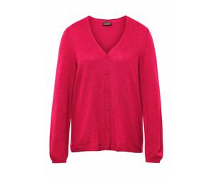 Strickjacke GOLDNER "Kurzgröße Weiche Kaschmirstrickjacke mit V-Ausschnitt", Damen, Gr. 22, pink, Obermaterial: 100% Kaschmir WS., V-Ausschnitt, Rippe, Strickjacken Strickjacke, Ohne (73300836-22) pin