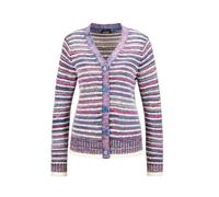 Strickjacke GOLDNER "Langarm Jacke Damen mit Grafikmuster und V-Ausschnitt", Damen, Gr. 42, bunt (bunt, gemustert), Obermaterial: 81% Polyacryl PAN. 19% Baumwolle CO., figurumspielend, V-Ausschnitt, w