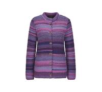 Strickjacke GOLDNER "Multicolor Woll-Jacke mit Stehkragen", Damen, Gr. 44, lila (lila, flieder, gemustert), Obermaterial: 53% Schurwolle WV. 47% Polyacryl PAN., Sonstiges, Strickjacken Strickjacke, Mu