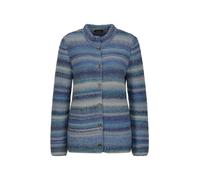 Strickjacke GOLDNER "Strickjacke mit Multicolor Ringeloptik", Damen, Gr. 42, blau (blau, hellblau, gemustert), Obermaterial: 53% Schurwolle WV. 47% Polyacryl PAN., Strickjacken Strickjacke (61613957-4