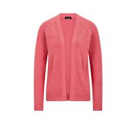 Strickjacke GOLDNER "Strickjacke mit Strickbandblende", Damen, Gr. 42, rot (koralle), Obermaterial: 57% Polyacryl PAN. 26% Polyester PES. 17% Baumwolle CO., gerade, Strickjacken Strickjacke, aus Bändc