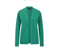 Strickjacke GOLDNER "Strickjacke mit Strickbandblende", Damen, Gr. 48, grün, Obermaterial: 57% Polyacryl PAN. 26% Polyester PES. 17% Baumwolle CO., gerade, Strickjacken Strickjacke, aus Bändchengarn g