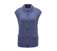 Strickjacke GOLDNER "Strickweste mit aufgesetzten Taschen", Damen, Gr. 42, blau (schieferblau), Obermaterial: 100% Polyacryl PAN., Strickjacken Strickjacke (93290024-42) schieferblau