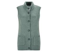Strickjacke GOLDNER "Strickweste mit Knopfleiste", Damen, Gr. 38, grün (salbei), Obermaterial: 100% Polyacryl PAN., Gerade, Strickjacken Strickjacke, aufgesetze Taschen (81825762-38) salbei