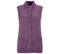Strickjacke GOLDNER "Strickweste mit Knopfleiste", Damen, Gr. 50, lila (flieder), Obermaterial: 100% Polyacryl PAN., Gerade, Strickjacken Strickjacke, aufgesetze Taschen (52638938-50) flieder
