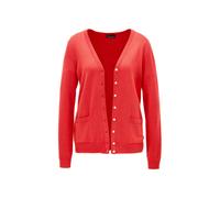 Strickjacke GOLDNER "Uni Merino-Cardigan Langarm", Damen, Gr. 48, rot, Obermaterial: 100% Schurwolle WV., Basic, V-Ausschnitt, Rippe, Strickjacken Strickjacke, Reine Merinowolle (73026460-48) rot