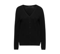 Strickjacke GOLDNER "Weiche Kaschmirstrickjacke mit V-Ausschnitt", Damen, Gr. 46, silber (silbergrau, melange), Obermaterial: 100% Kaschmir WS., Rippe, Strickjacken Strickjacke, Ohne (74934307-46) sil