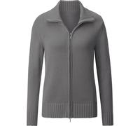 Strickjacke CASUAL LOOKS, Damen, Gr. 38, grau (grau, meliert), 50% Baumwolle, 50% Polyacryl, unifarben, figurumspielend, Strickjacken Strickjacke (739824-38) grau, meliert