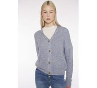 Strickjacke HAILY’S "LS P CD Pi44pa", Damen, Gr. S, blau (stone blau marl), Strick, Obermaterial: 94% Polyester, 3% Elasthan, 3% Nylon, meliert, normal, V-Ausschnitt, Rippbündchen, Strickjacken Strick