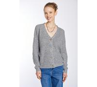 Strickjacke HAILY’S "LS P CD Pi44pa", Damen, Gr. XL, grau (dgrau marl), Strick, Obermaterial: 94% Polyester, 3% Elasthan, 3% Nylon, meliert, normal, V-Ausschnitt, Strickjacken Strickjacke (86810747-XL