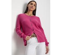 Strickjacke HECHTER PARIS, Damen, Gr. 32/34, pink, Strick, Obermaterial: 50% Viskose, 28% Polyester, 22% Polyamid, figurumspielend hüftlang, Rundhals, Raglanärmel, Strickjacken Strickjacke, mit Knopfl