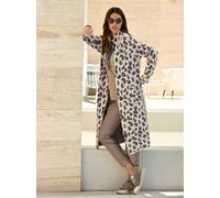 Strickjacke HEINE, Damen, Gr. 34, beige (elfenbein, taupe, gemustert), 70% Polyamid, 25% Viskose, 5% Polyester, animal-print, gemustert, mehrfarbig, Strickjacken Strickjacke (54195610-34) elfenbein, t