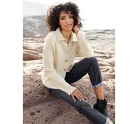 Strickjacke HEINE, Damen, Gr. 34, beige (sand, meliert), 50% Viskose, 25% Polyester, 25% Polyamid, unifarben, Strickjacken Strickjacke (86776545-34) sand, meliert