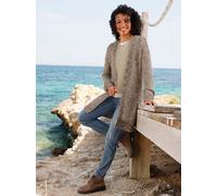 Strickjacke HEINE, Damen, Gr. 34, braun (taupe, papaya, meliert), 71% Polyester, 15% Polyacryl, 9% Polyamid, 5% Wolle, unifarben, Strickjacken Strickjacke (83522916-34) taupe, papaya, meliert