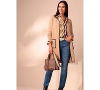 Strickjacke HEINE, Damen, Gr. 34, gelb (camel, schwarz, gemustert), 50% Viskose, 28% Polyester, 22% Polyamid, unifarben, Strickjacken Strickjacke (39299510-34) camel, schwarz, gemustert