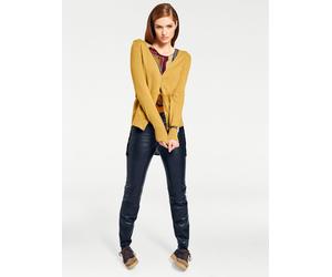 Strickjacke HEINE, Damen, Gr. 34, gelb (senfgelb), 100% Baumwolle, unifarben, Strickjacken Strickjacke (67239042-34) senfgelb