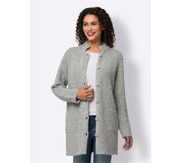 Strickjacke HEINE, Damen, Gr. 34, grau (hellgrau, meliert), 72% Polyacryl, 23% Polyester, 5% Polyamid, unifarben, Strickjacken Strickjacke (75344514-34) hellgrau, meliert