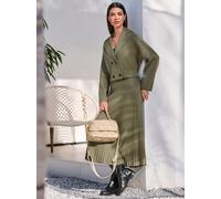 Strickjacke HEINE, Damen, Gr. 34, khaki, meliert, 50% Viskose, 28% Polyester, 22% Polyamid, unifarben, Strickjacken Strickjacke (35849154-34) khaki, meliert
