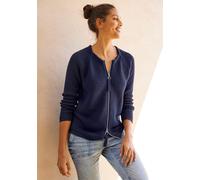 Strickjacke HEINE, Damen, Gr. 36, blau (marine), 100% Baumwolle, unifarben, Strickjacken Strickjacke (56713160-36) marine