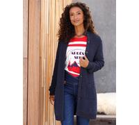 Strickjacke HEINE, Damen, Gr. 36, blau (marine), 55% Baumwolle, 45% Polyester, unifarben, Strickjacken Strickjacke (75003463-36) marine