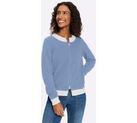 Strickjacke HEINE, Damen, Gr. 36, bleu, ecru, 100% Baumwolle, gemustert, mehrfarbig, Strickjacken Strickjacke (40019108-36) bleu, ecru