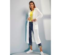 Strickjacke HEINE, Damen, Gr. 38, beige (ecru), 100% Baumwolle, unifarben, Strickjacken Strickjacke (67100229-38) ecru