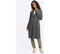 Strickjacke HEINE, Damen, Gr. 38, grau (anthrazit, meliert), 50% Viskose, 28% Polyester, 22% Polyamid, unifarben, Strickjacken Strickjacke (40966101-38) anthrazit, meliert