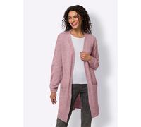 Strickjacke HEINE, Damen, Gr. 38, hortensie, 60% Polyester, 30% Polyamid, 10% Wolle, unifarben, Strickjacken Strickjacke (44050129-38) hortensie